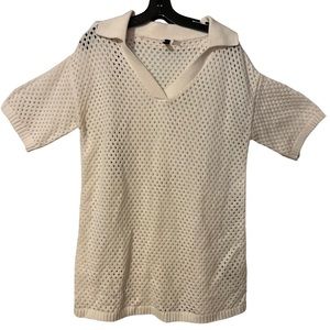 Cream/ White See-Through Top